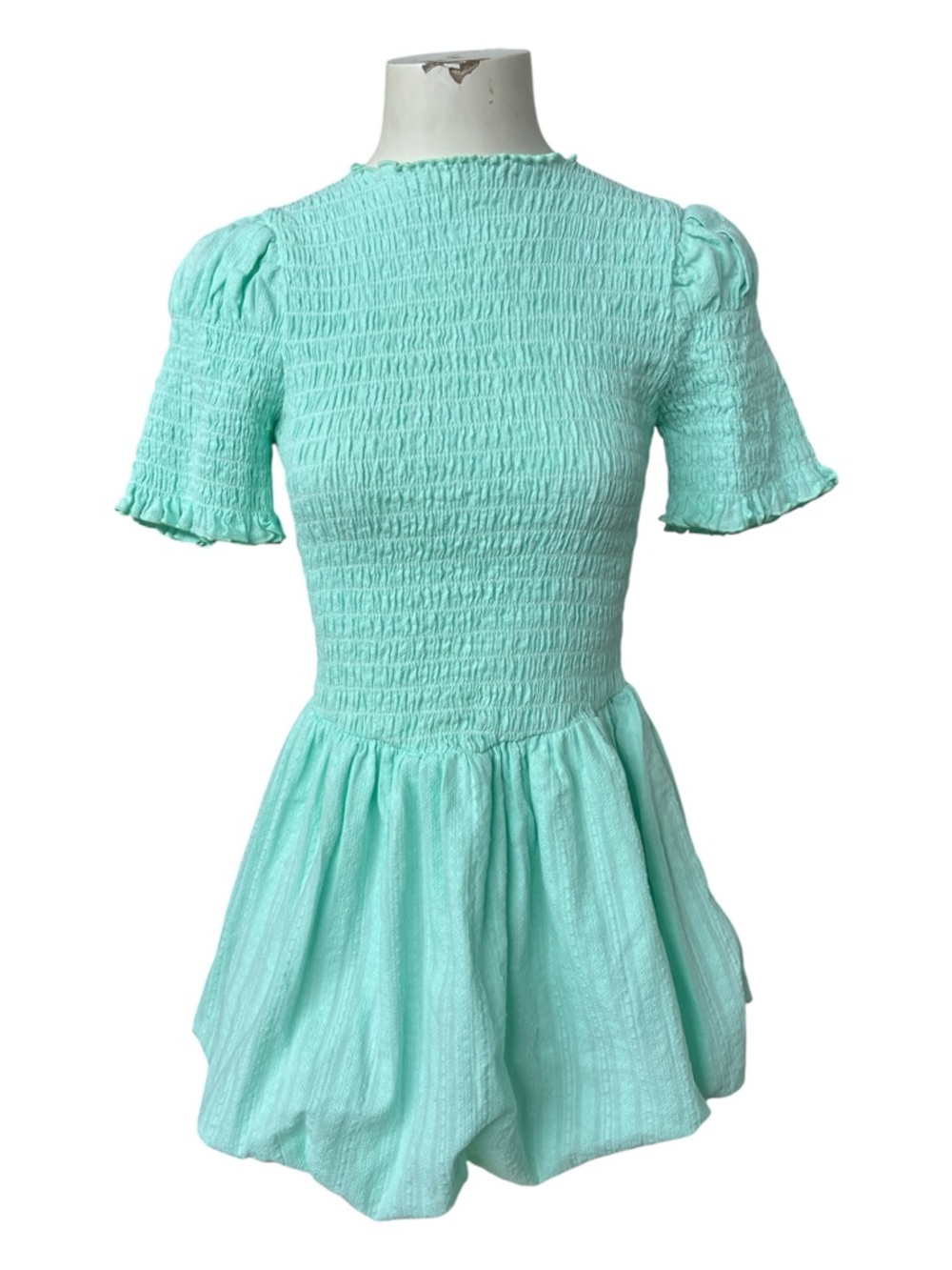 Apres Studio Smocked Bubble Dress Size 4 Mint Green